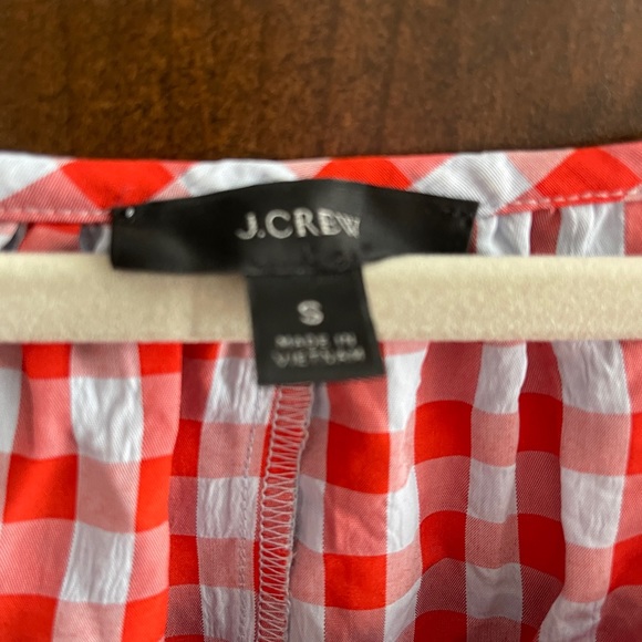 J Crew Greta Too in Red Gingham. M. NWOT - Picture 3 of 4